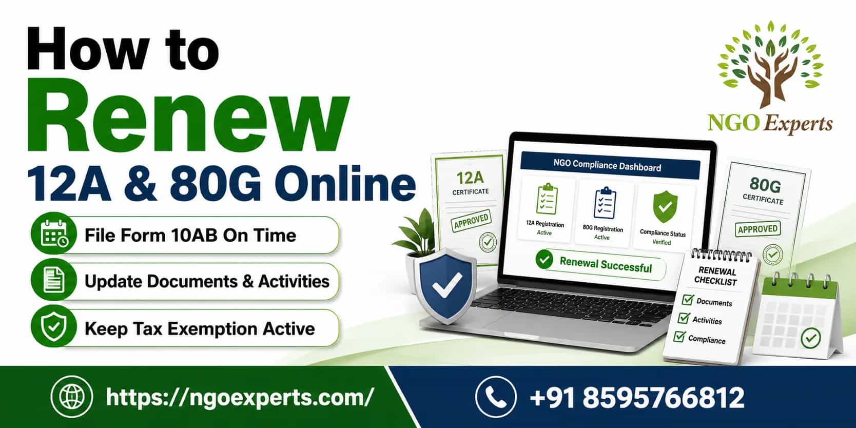 How to Renew 12a and 80g Online