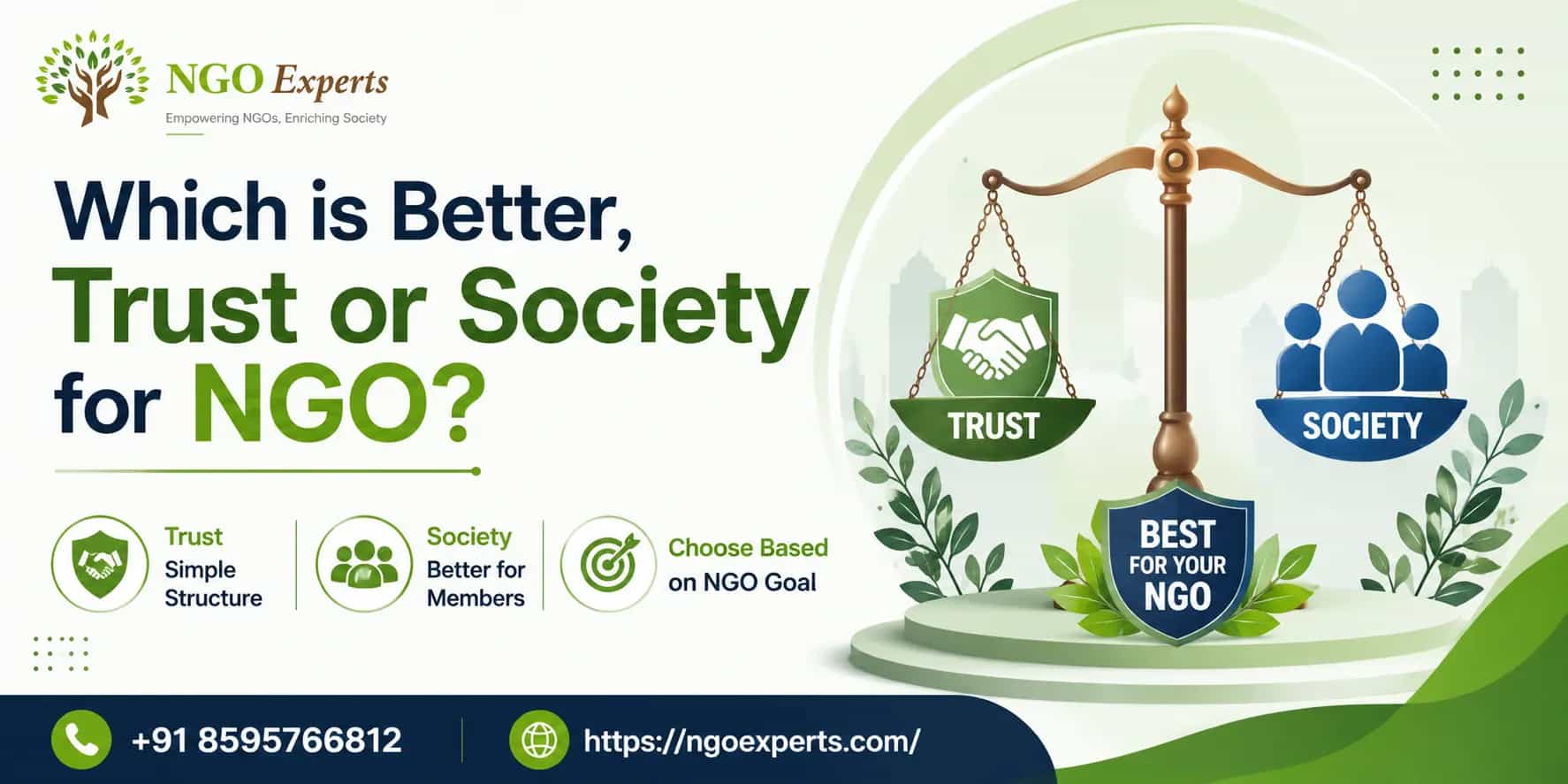 Which is better, trust or society for NGO?
