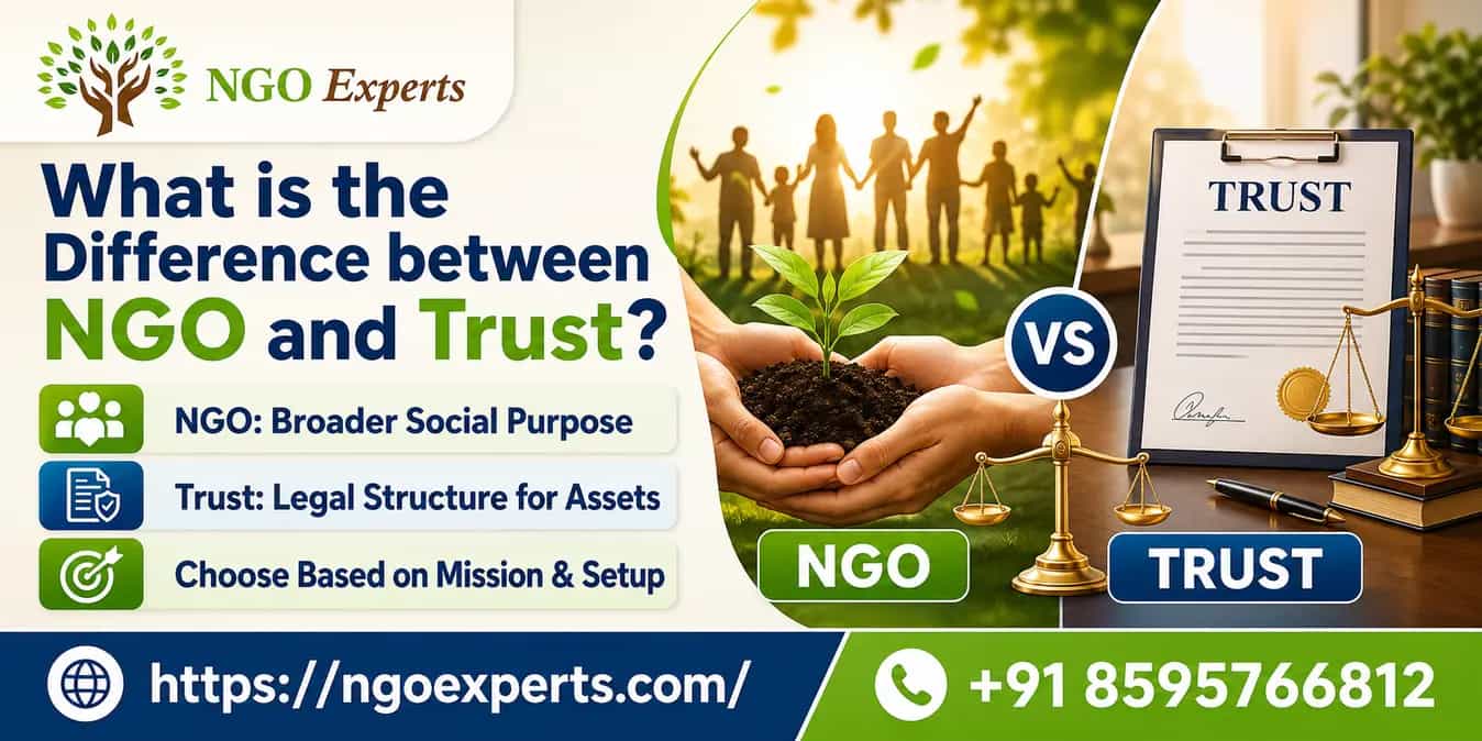 What is the Difference between NGO and trust?