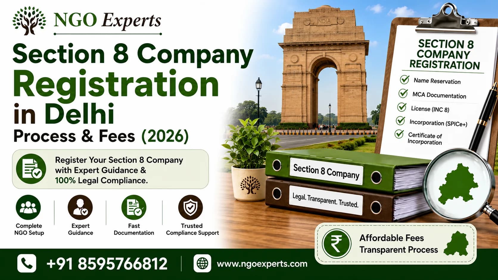 Section 8 Company Registration in Delhi: Process & Fees (2026)