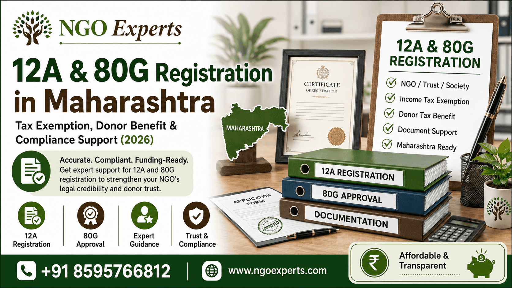 12A and 80G Registration in Maharashtra (2026): Complete Process, Benefits & Documents Guide
