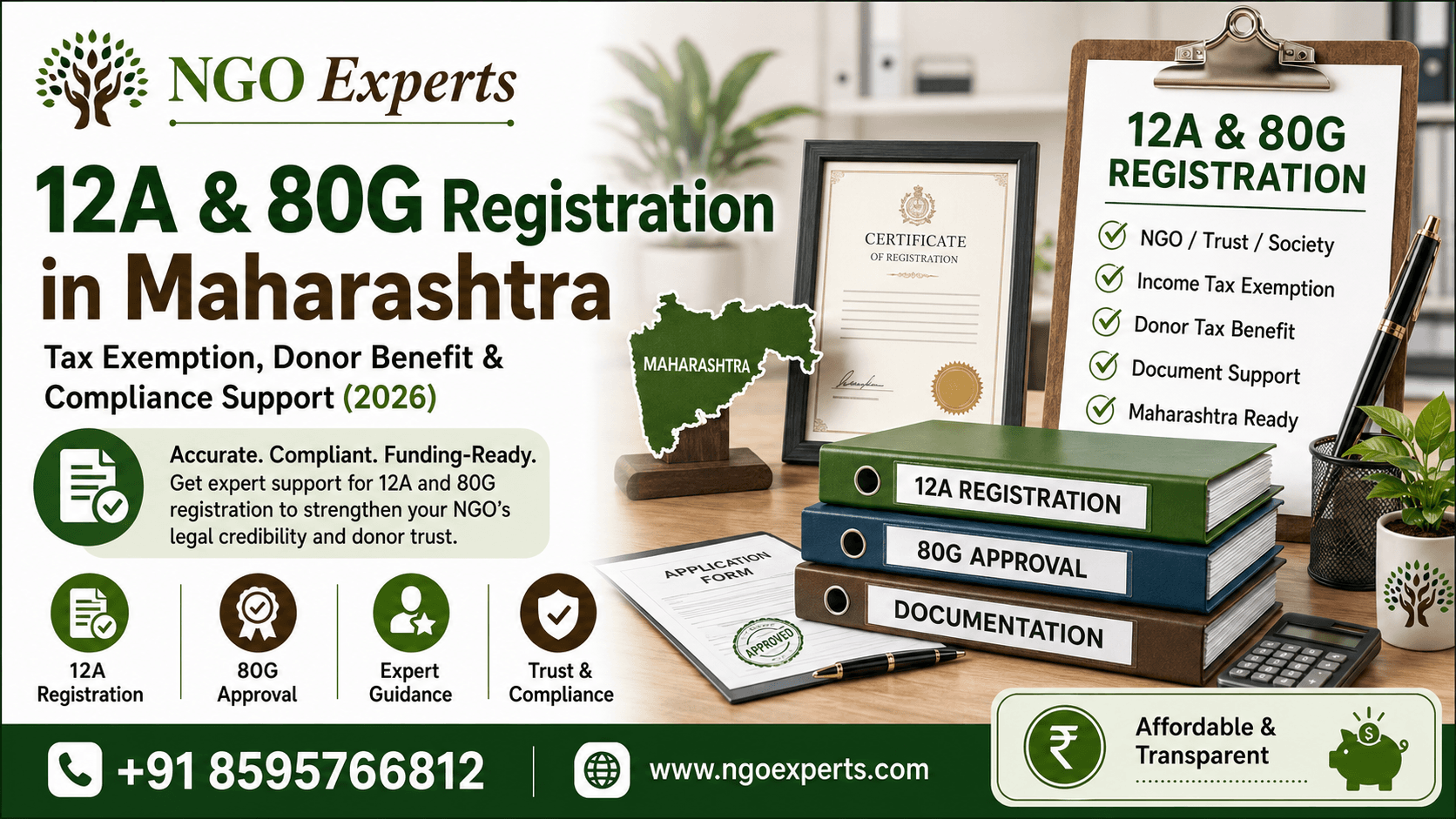 12A and 80G Registration in Maharashtra (2026): Complete Process, Benefits & Documents Guide