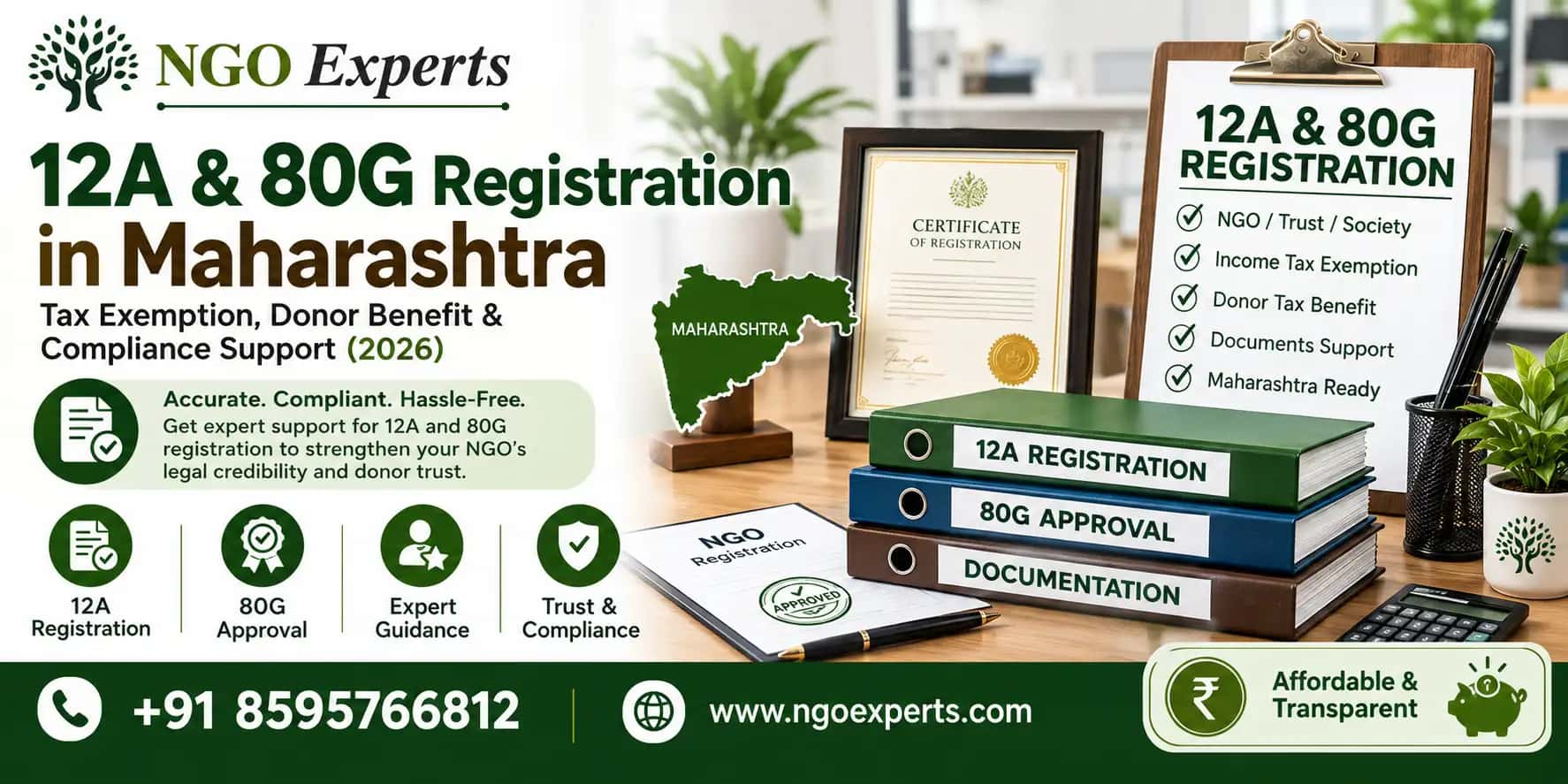 12A and 80G Registration in Maharashtra (2026): Complete Process, Benefits & Documents Guide