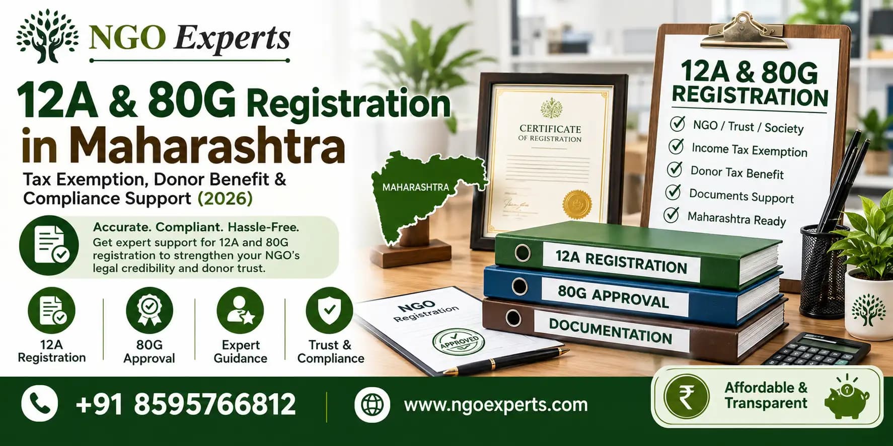 12A and 80G Registration in Maharashtra (2026): Complete Process, Benefits & Documents Guide
